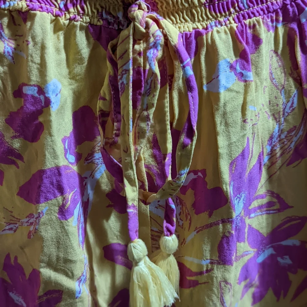 Yellow and pink strapless maxi - Picture 5 of 6